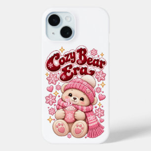 Cosy Bear Era Cute Pink Christmas Coffee Mug iPhone 15 Case