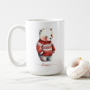 Cosy Bear Winter White Polar Bear Christmas Coffee Mug