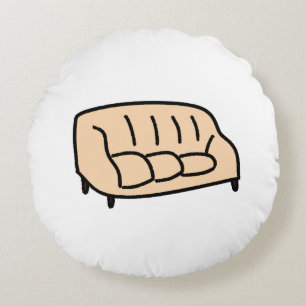 Cosy Beige Sofa Housewarming Gift Round Cushion