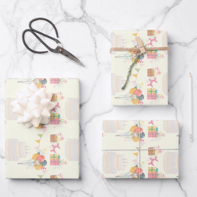 Cosy Birthday Card  Wrapping Paper Sheet (Front)