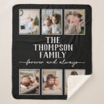 Cosy Black Personalised Custom Photo Collage Sherp Sherpa Blanket<br><div class="desc">Introducing the personalised sherpa blanket with photos! This cosy and warm blanket is perfect for snuggling up on cold days or to keep you warm during chilly nights. With your choice of any photo, this blanket is a one-of-a-kind gift that will be cherished for years to come. Not only is...</div>