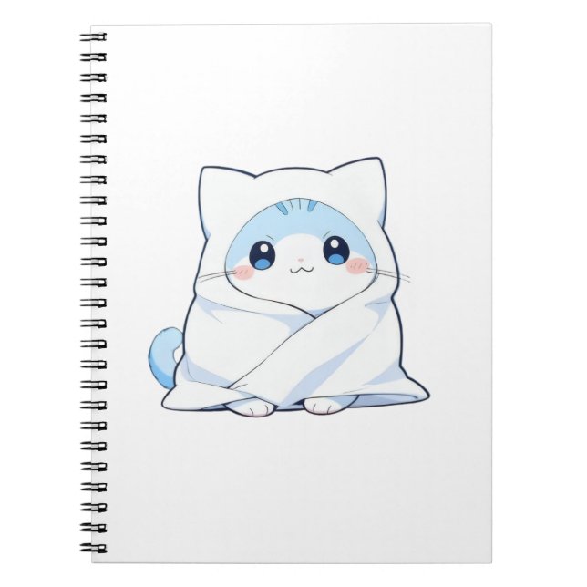Cosy Blanket Kitten Kawaii Cute Cat Design Notebook (Front)