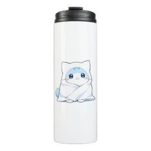Cosy Blanket Kitten Kawaii Cute Cat Design Thermal Tumbler