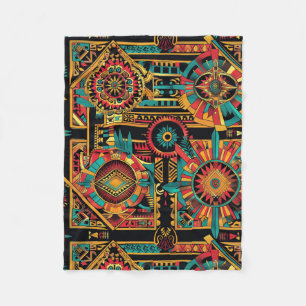 Cosy Blue "Aztec Dream" Content Fleece Blanket