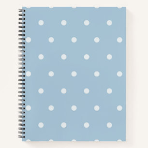 Cosy Blue Polka Dot Pattern, White Dotted Print Notebook