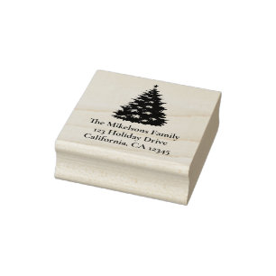 Cosy Blue Rustic Christmas Rubber Stamp