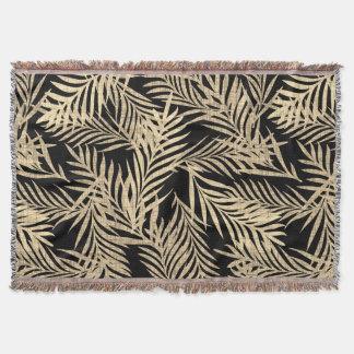 Cosy Boho Tropical Decor Blanket. Boho Palm Leaf Throw Blanket