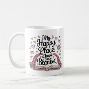 Cosy Book and Blanket Pastel Whimsical  Coffee Mug