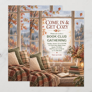 Cosy Book Club Gathering Fall Party Invitation