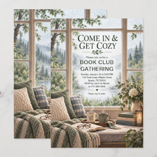 Cosy Book Club Gathering Reading Party Invitation