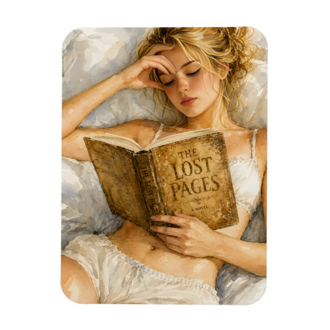 Cosy Book Lover Aesthetic Art Magnet (Vertical)