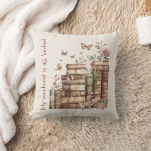 Cosy Book Lover Decor with Books, Butterflies Cushion