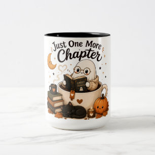 Cosy Book Lover Halloween Gift Two-Tone Coffee Mug