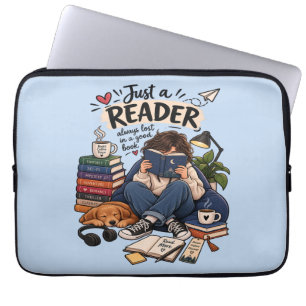 Cosy Book Lover Reading Illustration Laptop Sleeve