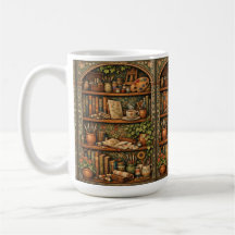 Cosy book shelf books artist supplies coffee