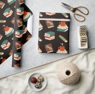 Cosy Books and Coffee Reading Wrapping Paper