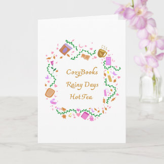Cosy Books, Rainy Days, Hot Tea Card