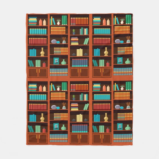 Cosy Bookshelves Throw Blanket  (Front)