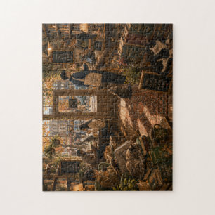 Cosy Bookstore Cat Café Jigsaw Puzzle