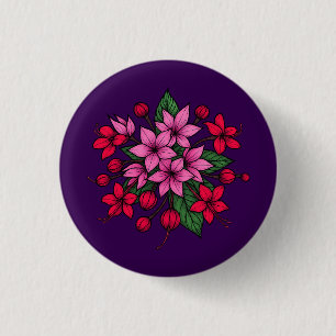 Cosy bright floral 3 cm round badge