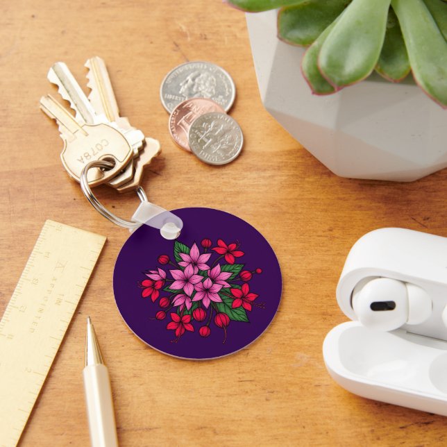 Cosy bright floral  key ring (Desk)