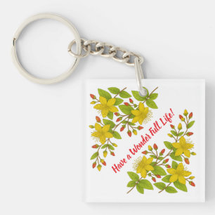 Cosy bright floral key ring