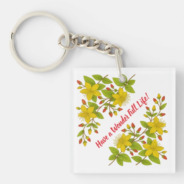 Cosy bright floral  key ring (Front)