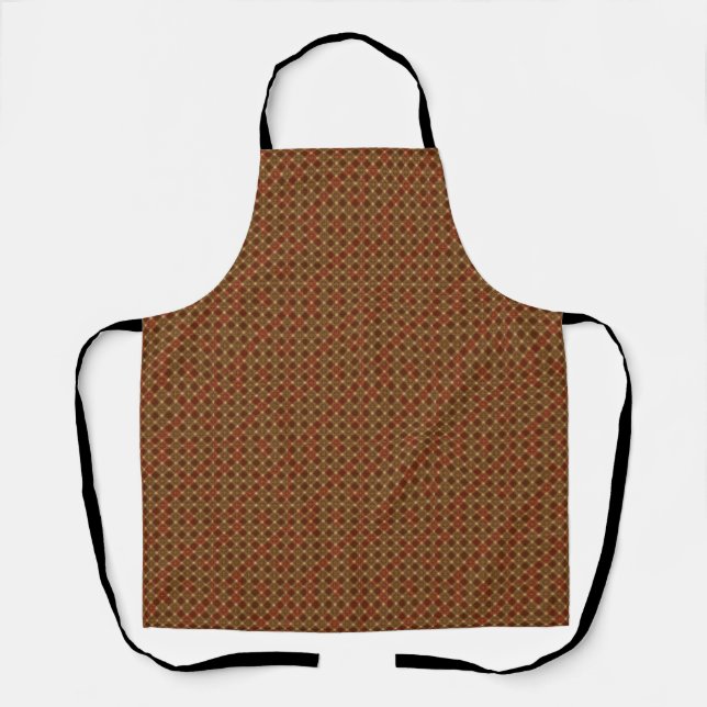 Cosy Brown and Red Country Plaid Pattern Apron (Front)