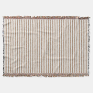 Cosy Brown Cream Stripes Throw Blanket