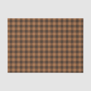 Cosy Brown Plaid Buffalo Print Pattern Tissue Paper