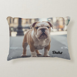 Cosy Bulldog Personalised Decorative Cushion