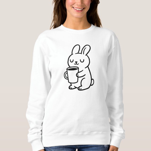 Cosy Bunny Coffee Doodle Sweatshirt (Front)