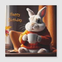 Cosy Bunny Magnetic Birthday Card
