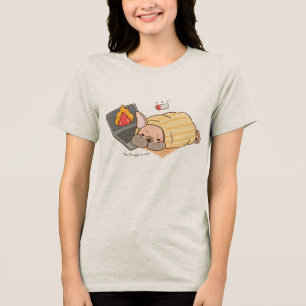 Cosy Burnout Bulldog Women's T-Shirt Tri-Blend Shirt