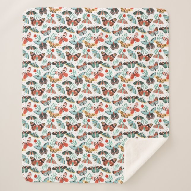 Cosy Butterfly Sherpa Blanket (Front)