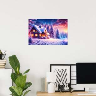Cosy Cabin At Winter Wonderland Poster