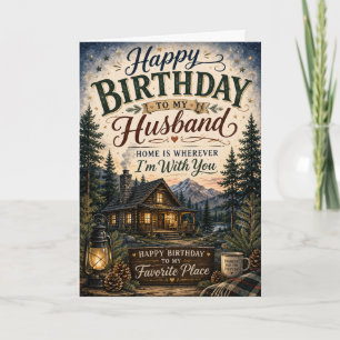 Cosy Cabin Birthday Card for Husband