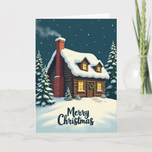 Cosy Cabin Christmas Card