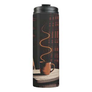Cosy Cabin Coffee Plaid Autumn Rustic Home Decor Thermal Tumbler