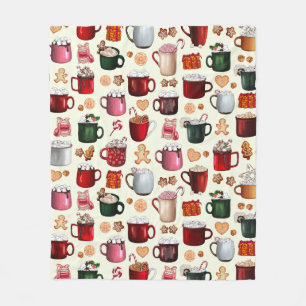 Cosy Cabin Hot Cocoa and Winter Treats Fleece Blanket