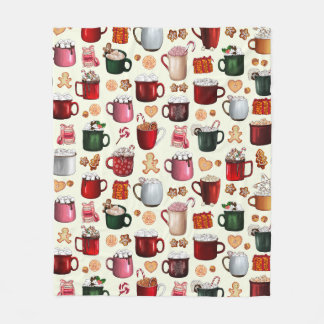 Cosy Cabin Hot Cocoa and Winter Treats Fleece Blanket