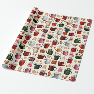 Cosy Cabin Hot Cocoa and Winter Treats Wrapping Paper