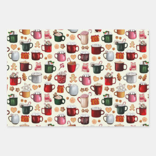 Cosy Cabin Hot Cocoa and Winter Treats Wrapping Paper Sheet