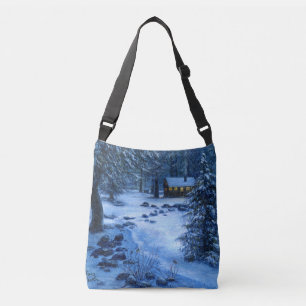"Cosy Cabin in the Snow" Tote Bag