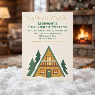 Cosy Cabins & Wedding Vibes Bachelorette Weekend Invitation