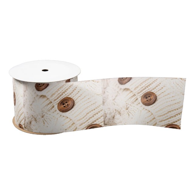 Cosy cable knit ribbon satin ribbon (Spool)