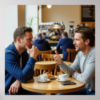Cosy Cafe Conversation Poster