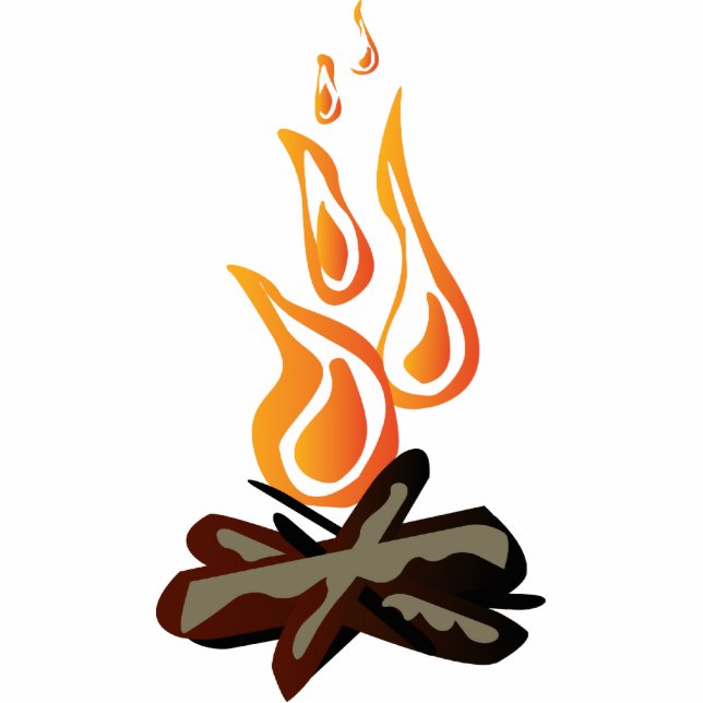 Cosy Camp Fire cartoon Standing Photo Sculpture (Front)