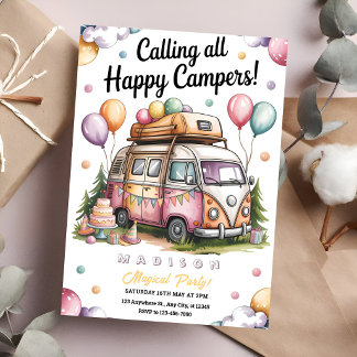 Cosy Camper Celebration Invitation
