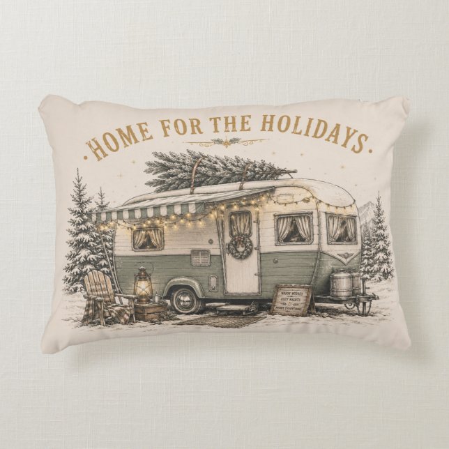 Cosy Camper Christmas Sofa Decor Decorative Cushion (Front)
